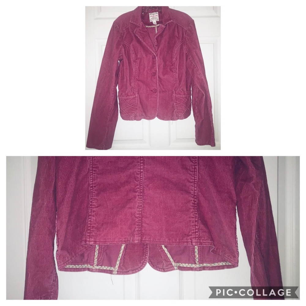 💗Aeropostale Women Pink Blazer Corduroy Jacket XL - Picture 2 of 8